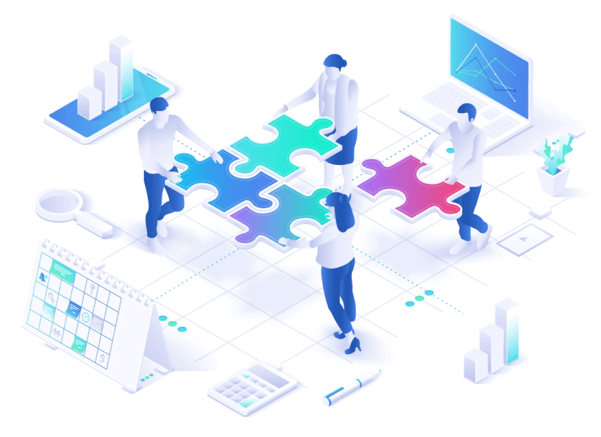 Zielgruppen Illustration - Team Zusammenarbeit